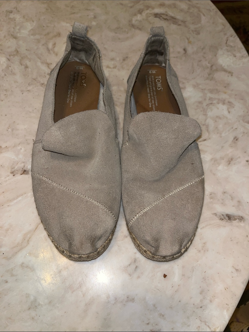 Toms Women’s Suede Slip-On Loafers in Taupe